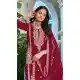 Maroon Chinon Embroidery Work Palazzo Suit - 220086