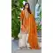 Orange Chinon Embroidery Party Wear Palazzo Suit - 220088
