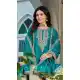 Teal Blue Chinon Embroidery Work Palazzo Suit - 220089