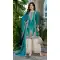 Teal Blue Chinon Embroidery Work Palazzo Suit - 220089