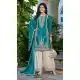 Teal Blue Chinon Embroidery Work Palazzo Suit - 220089