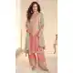 Pink Real Chinon Designer Palazzo Suit - 220091