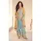 Sky Blue Real Chinon Embroidery Palazzo Suit - 220092