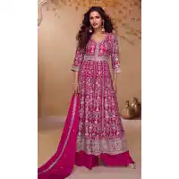 Rani Pink Real Chinon Embroidery Work Salwar Suit - 220093