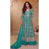 Silk Plus Size Palazzo Suits for XL to 6XL with Embroidery - 220095