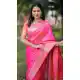 Pink Pure Banarasi Silk Weaving Work Traditional Wear Saree - 220108
