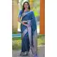 Teal Blue Pure Banarasi Silk Traditional Wear Saree - 220110
