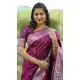 Wine Pure Banarasi Silk Zari Weaving Traditional Wear Saree - 220111