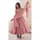 Baby Pink Roman Silk Embroidery Work Anarkali Salwar Suit - 220145