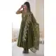 Mehendi Green Roman Silk Designer Anarkali Salwar Suit - 220147