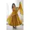 Mustard Roman Silk Embroidery Sequence Anarkali Salwar Suit - 220148