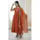 Orange Roman Silk Party Wear Anarkali Salwar Suit - 220149