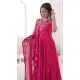 Pink Roman Silk Embroidery Work Anarkali Salwar Suit - 220150