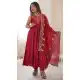 Red Roman Silk Sequence Work Anarkali Salwar Suit - 220151