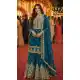 Teal Blue Georgette Embroidery Sharara Suit - 220169