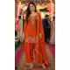 Orange Chinon Silk Beads Work Palazzo Suit - 220170