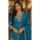Blue Chinon Silk Embroidery Work Palazzo Suit - 220171