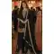 Black Chinon Silk Beads Work Palazzo Suit - 220172