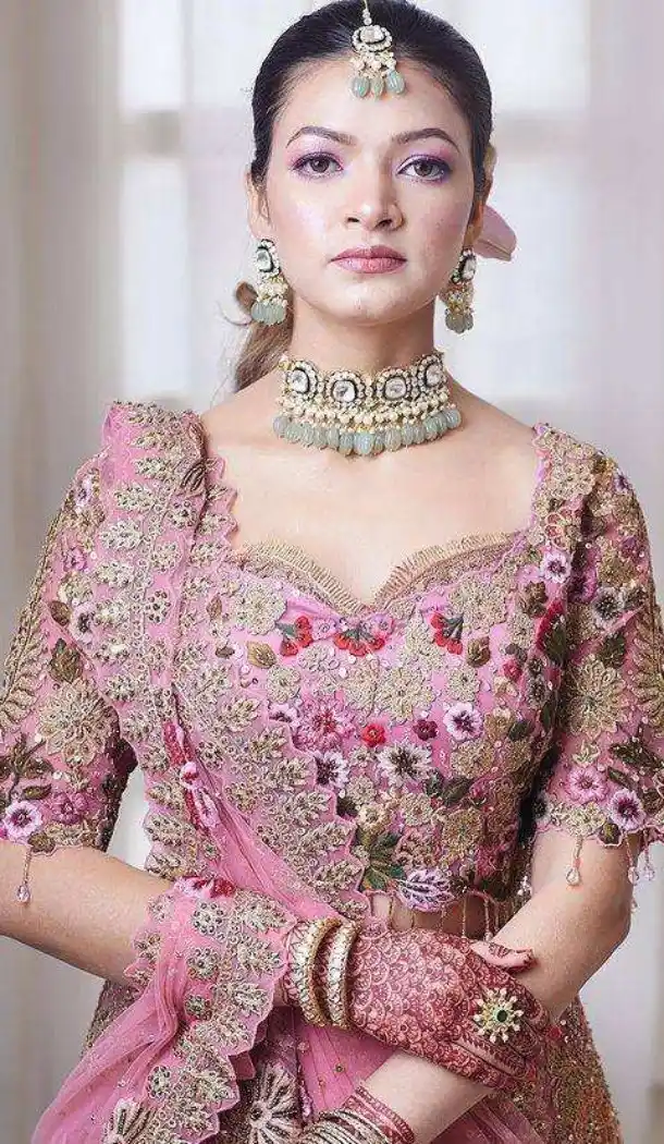Pink Faux Georgette Party Wear Designer Lehenga Choli - 220177