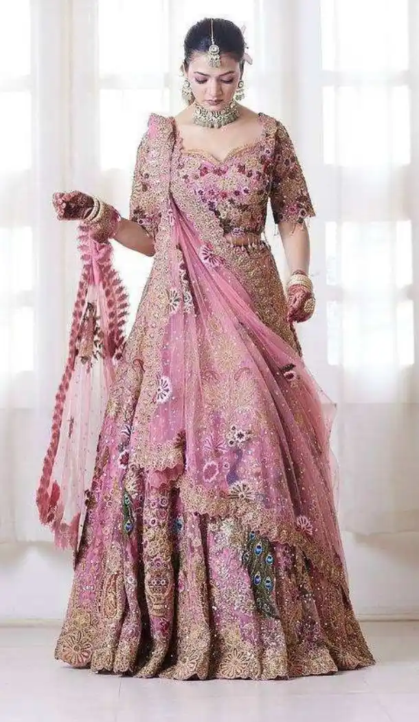 Pink Faux Georgette Party Wear Designer Lehenga Choli - 220177