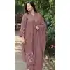Elegant Mauve Georgette Embroidery Pakistani Suit - 220269