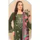 Elegant Green Cotton Embroidery Work Pakistani Suit - 14959220299