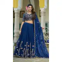 Blue Rangoli Silk Sequins Work Lehenga Choli - 220341