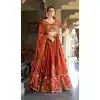 Rust Orange Rangoli Silk Party Wear Lehenga - 220342