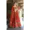 Rust Orange Rangoli Silk Party Wear Lehenga - 220342