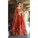 Rust Orange Rangoli Silk Party Wear Lehenga - 220342
