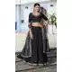Elegant Black Vichitra Silk Lehenga Choli with Embroidery - 220362