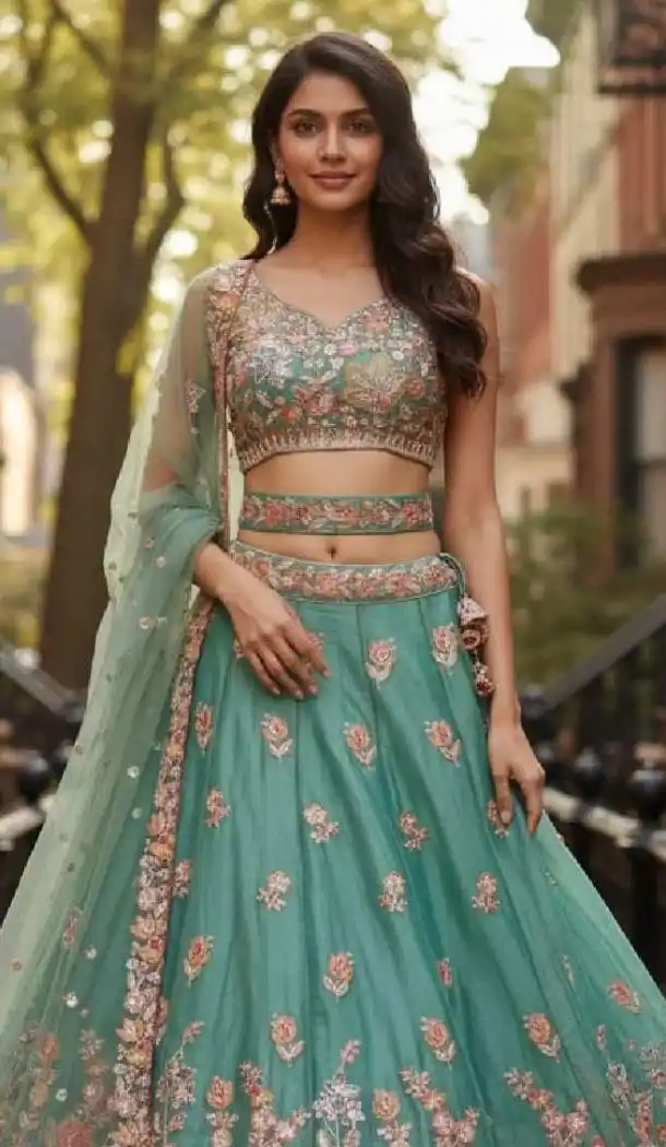 Party Wear Fandy Silk Zari Embroidered Lehenga Choli - 220370