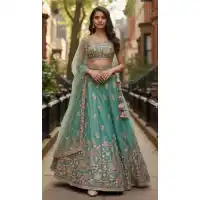 Party Wear Fandy Silk Zari Embroidered Lehenga Choli - 220370
