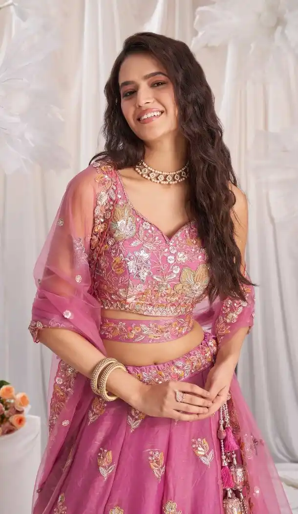 Fandy Silk Sequence Zari Work Lehenga Choli - 220371