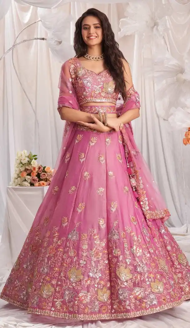 Fandy Silk Sequence Zari Work Lehenga Choli - 220371