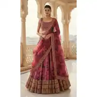 Pink Fandy Silk Designer Lehenga Choli with Zari Work - 220372