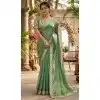 Plus Size Sarees Mehendi for Wedding Guests - 220426