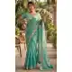 Sky Blue Fendy Chiffon Beads Embroidery Saree - 220427