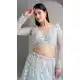 Sky Blue Organza Silk Embroidered Lehenga Choli - 220431