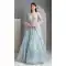 Sky Blue Organza Silk Embroidered Lehenga Choli - 220431