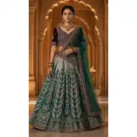 Multi Japan Satin Silk Party Wear Lehenga - 220432