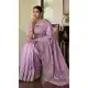 Elegant Lavender Slub Silk Cutwork Saree - 220514