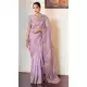 Elegant Lavender Slub Silk Cutwork Saree - 220514