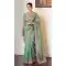 Sea Green Slub Silk Embroidered Saree - 220516