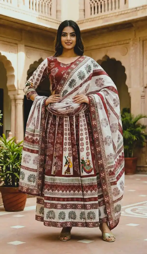 Elegant Multi Cotton Rayon Designer Navratri Chaniya Choli - 167665778