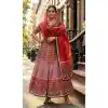 Red Printed Plus Size Navratri Chaniya Choli - 167665781