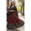 Maroon Cotton Plus Size Navratri Chaniya Choli - 167665782