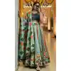 Pista Green Cotton Plus Size Navratri Chaniya Choli - 167665785