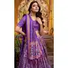 Designer Purple Sparkle Tassar Silk Plus Size Navratri Chaniya Choli - 170507682