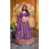 Designer Purple Sparkle Tassar Silk Plus Size Navratri Chaniya Choli - 170507682